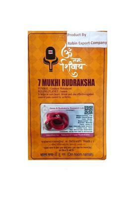 7Mukhi Nepali Rudraksha Seven Faced Rudraksh Certificate Lab Test Sterling Silver Plated Wood Chain