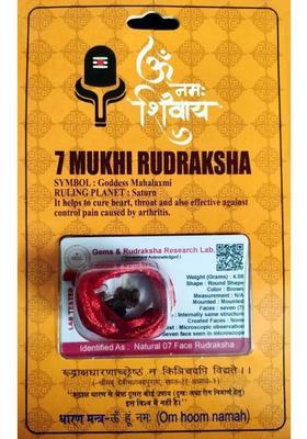 Robin Export Company 7 Mukhi Nepali Rudraksha Seven face With Lab tested Certificate with Camphor Sterling Silver Beads Wood
