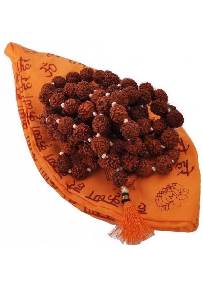 lifeline india 100% Guarantee Original 9 mm 2 piece Rudraksha mala 108 bead with Certificate Wood - Indya