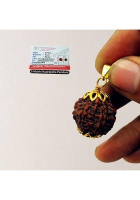 lisa vorce 5 Mukhi Rudraksha Natural Lab Certified (100% Original) Gold-plated Beads Brass, Wood Locket