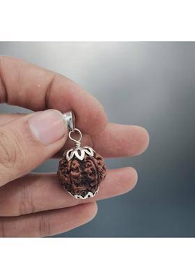 Plus Treasure 5 Mukhi Rudraksha Rare five Faces Rudraksha With Nepal Beads Silver Beads Brass, Wood