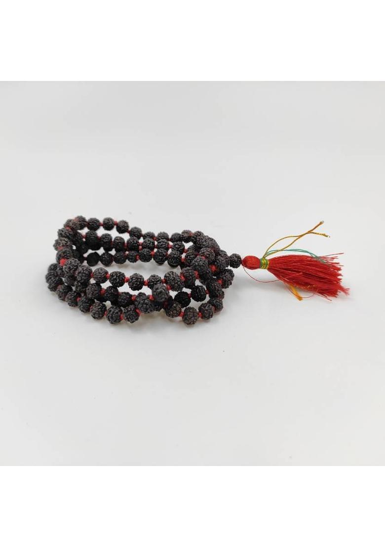 Rudraksha Mala 5 Face|Paanch Mukh|Wear|Jaap|Rudraksha 108+1 Wood Chain - Indya