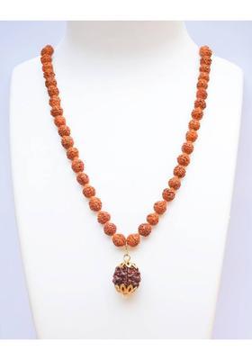 ng gems Nepali 7 Mukhi Rudraksha Goldend Pendant Along With 8 mm Size 5 Mukhi 54 Beads Mala Brass Brass Pendant