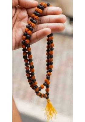 karungali 8mm Ebony Beads with 5 Mukhi Rudraksha Jap Mala (RudraKarungali) Beads Wood Necklace