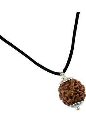 Guruji Gems & Jewellery 3 Mukhi/Faced Rudraksha With Nepal Originated Rudraksh | 100% Original & Natural Silver Wood Pendant
