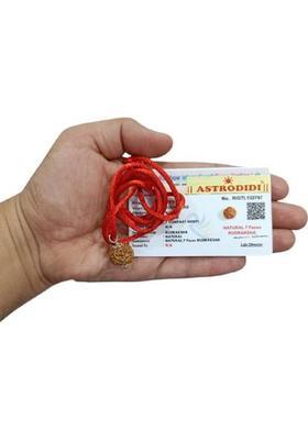 Astrodidi Original 7 Mukhi Rudraksha 100% Certified Seven Face Rudraksh With Red Thread Silver Wood Pendant