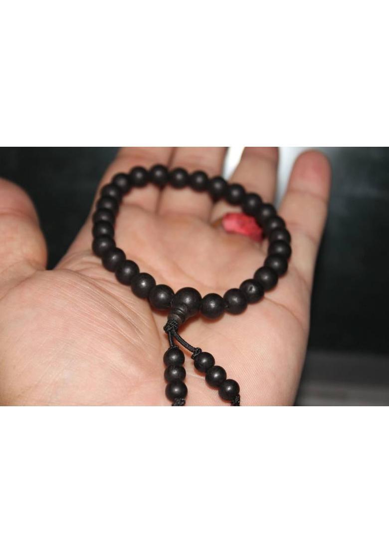 Original Karungali Bracelet by Lucky Rudraksha 8mm Black Ebony Wood Chain - Indya