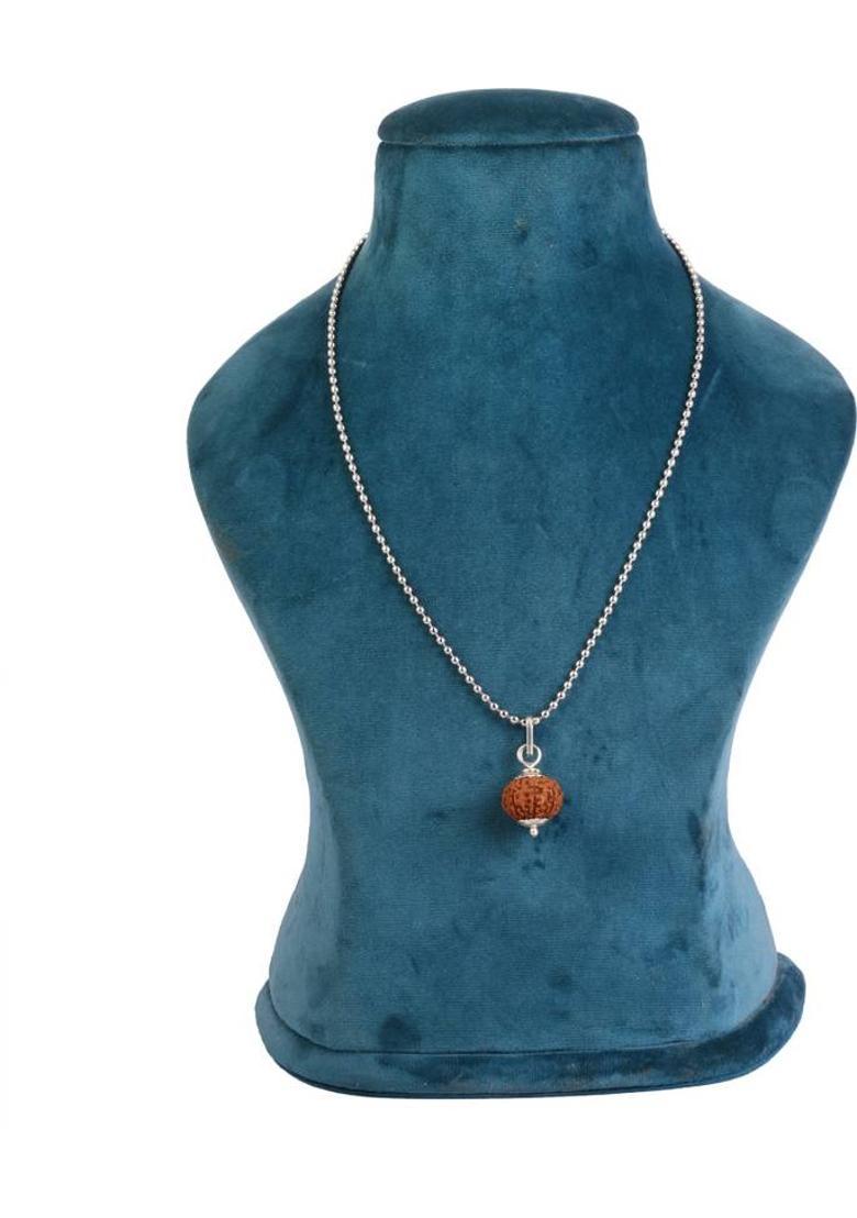 Astrodidi 9 Mukhi Rudraksha Small Size Java Natural Nine Face Rudraksha With Chain Stainless Steel Pendant - Indya