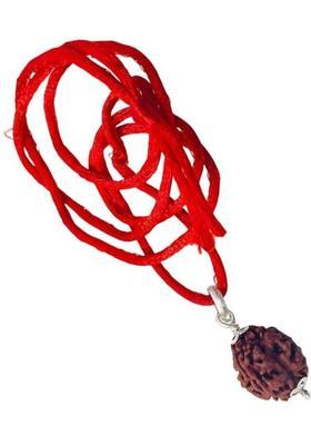 Fine Creation 3 Mukhi Rudraksha ( Three Mukhi ) Certified 100% Original Silver Wood Pendant