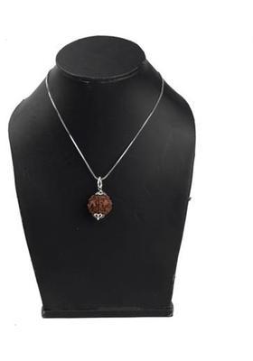 DIVINE SOUVENIRS Rudraksha Pendant with Silver Coated Chain Wood Pendant