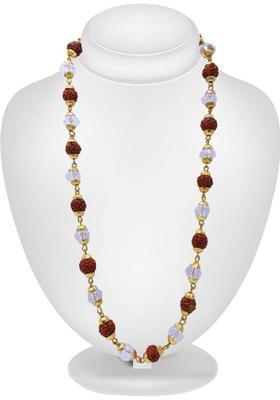 Rudraksha Sphatik Mala-Unisex Original 108 Beads Rudraksha & Sphatik Mala Wear Pearl Crystal Chain