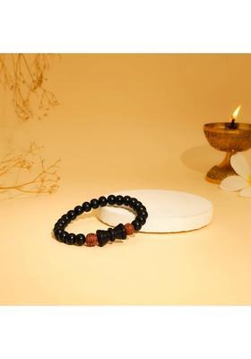 Wood, Rudraksha Beads Charm Bracelet
