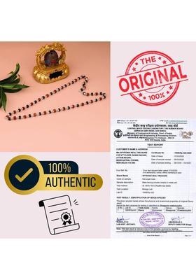 Rudraksha & Karungali Mala with Silver Caps – 6mm, Energized & Lab Certified Silver Plated Wood Necklace