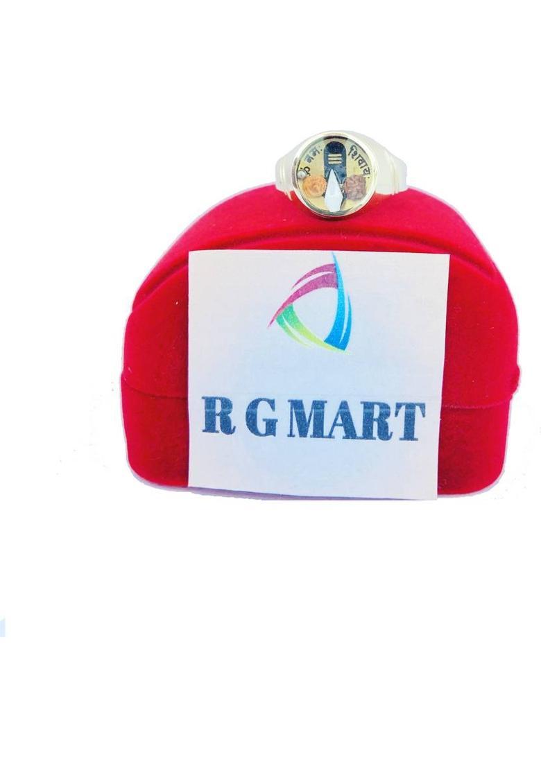 Ashtadhatu Shivling Rudraksha With Para Gold Plated Yantra Jadit Brass Gold Plated Ring - Indya