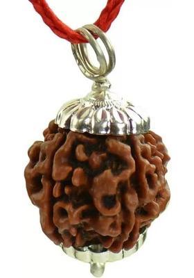 Rudra gems Jewellery 5 Mukhi Rudraksha Natural Lab Certified (100% Original) Brass, Wood Pendant