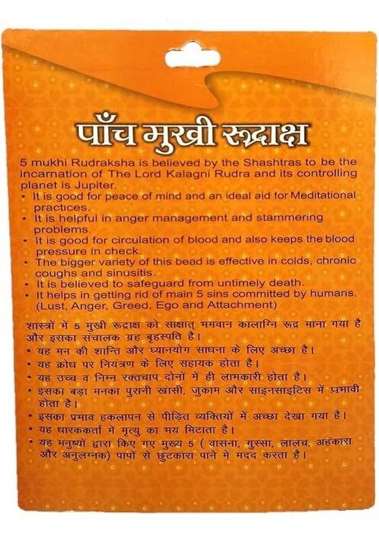 The Vaidik 5 Mukhi Rudraksha Brown Certificate Lab Test with Metal Silver Capping Silver Wood Pendant - Indya