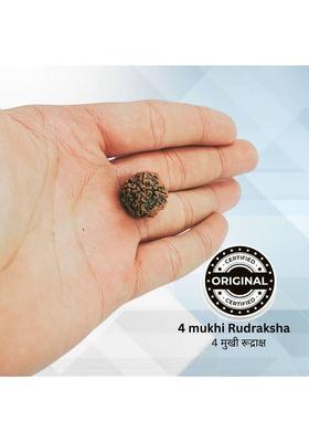 AJ Articles 100 % Original & Natural four Face / 4 Mukhi Rudraksha Beads Wood Pendant Set