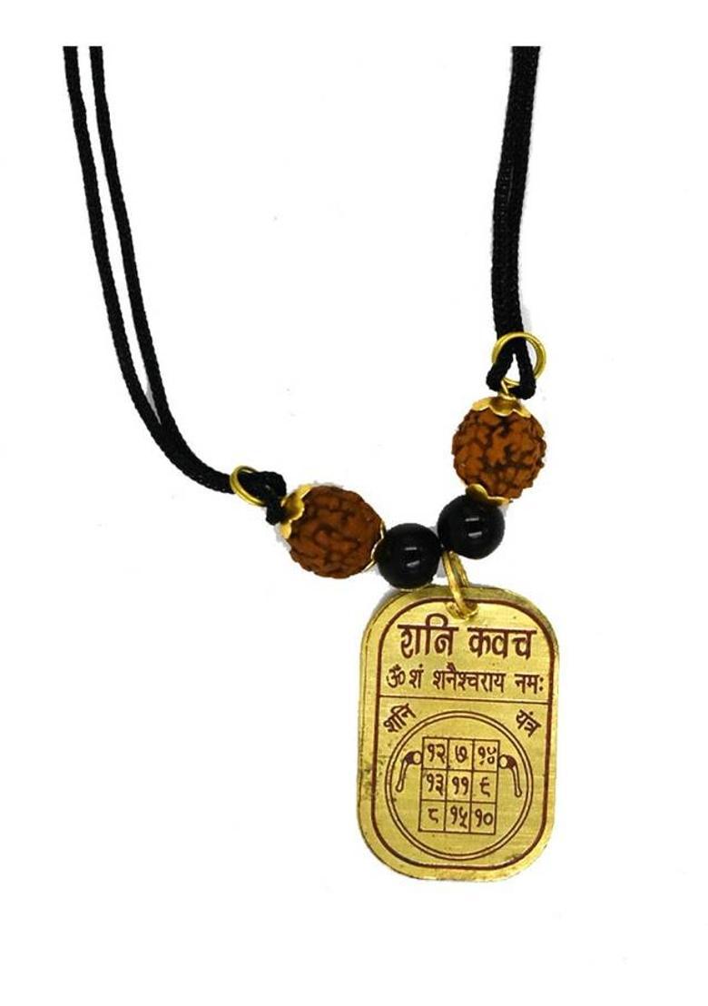 faynci Shani Dosh Nivaran Kavach/ Yantra for For Health, Wealth, Protection, Prosperity and Success (Golden) Brass Yantra&nbsp;&nbsp;(Pack of 1) - Indya