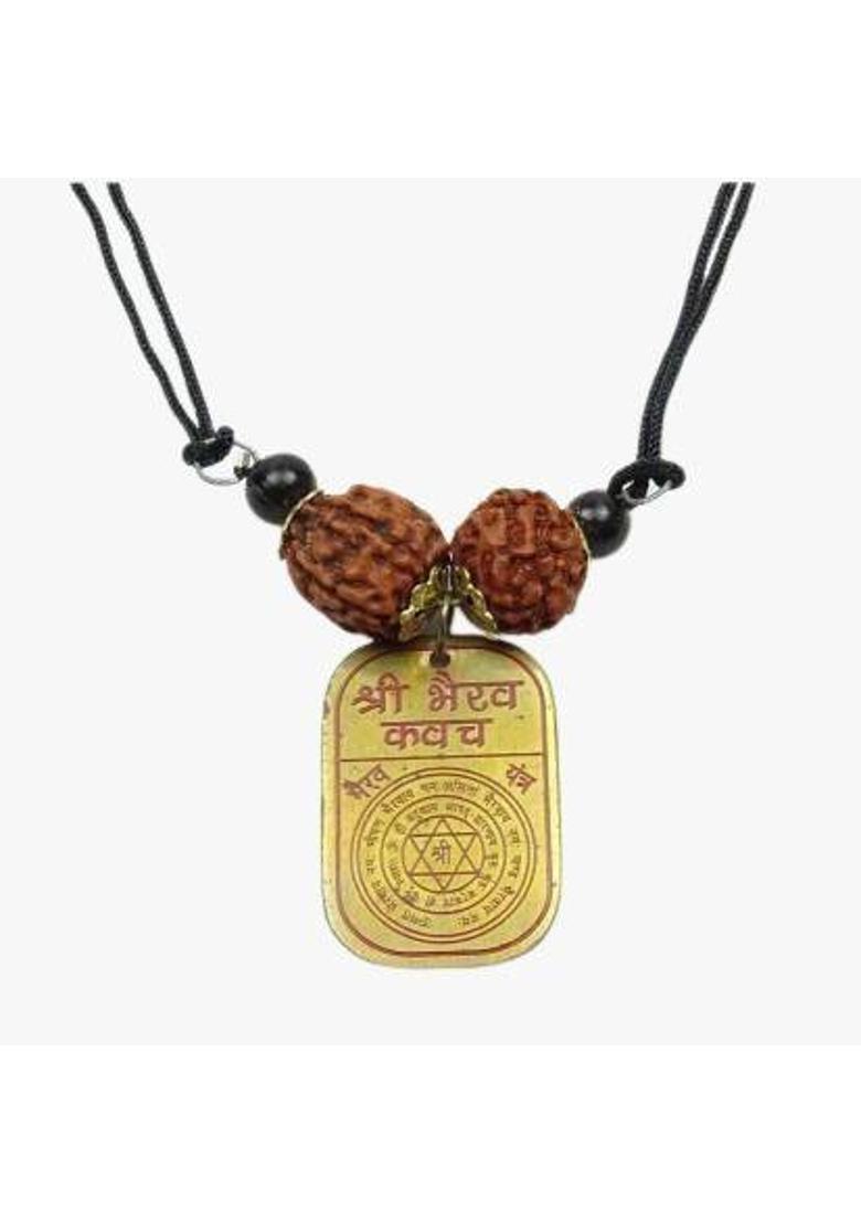 SHRI ASTHA VINAYAK SHRI BHAIRAV KAVACH/Yantra for For Health, Wealth, Protection, Prosperity and Success PACK OF 1 Brass Yantra&nbsp;&nbsp;(Pack of 1) - Indya