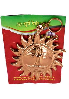 RCH Copper Sun Face Sun Surya Face Idol Sculpture for Home & Office Wall Hanging, Decor, Vastu Remedy, Made in India Decorative Showpiece - 18 cm Copper Yantra&nbsp;&nbsp;(Pack of 1)