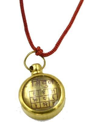 faynci Mithun Rashi Astadhatu Brass Yantra Locket /Gemini Zodiac Sheild Yantra with Cotton Dori Brass, Cotton Yantra&nbsp;&nbsp;(Pack of 1)