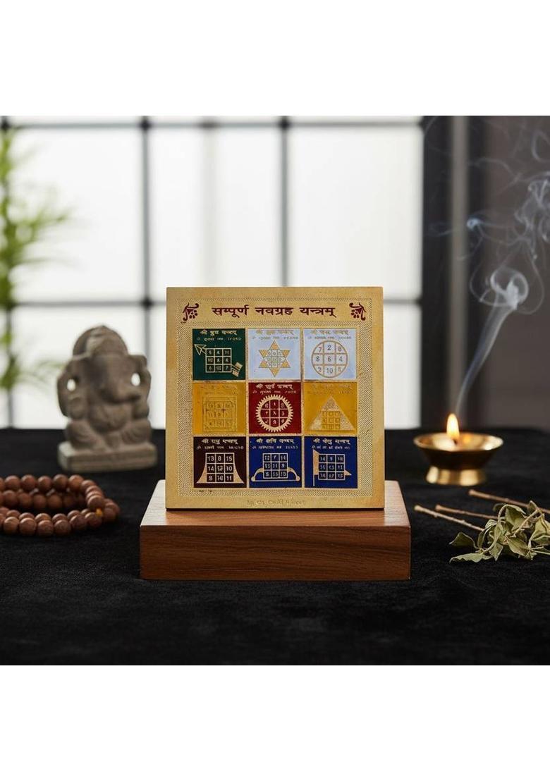 Astro Sutraa Sampurna Navgrah Yantra Gold, Plated Yantra&nbsp;&nbsp;(Pack of 1) - Indya