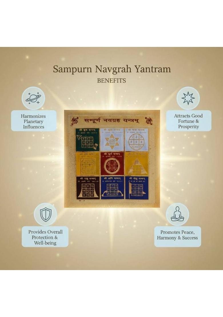 Astro Sutraa Sampurna Navgrah Yantra Gold, Plated Yantra&nbsp;&nbsp;(Pack of 1) - Indya