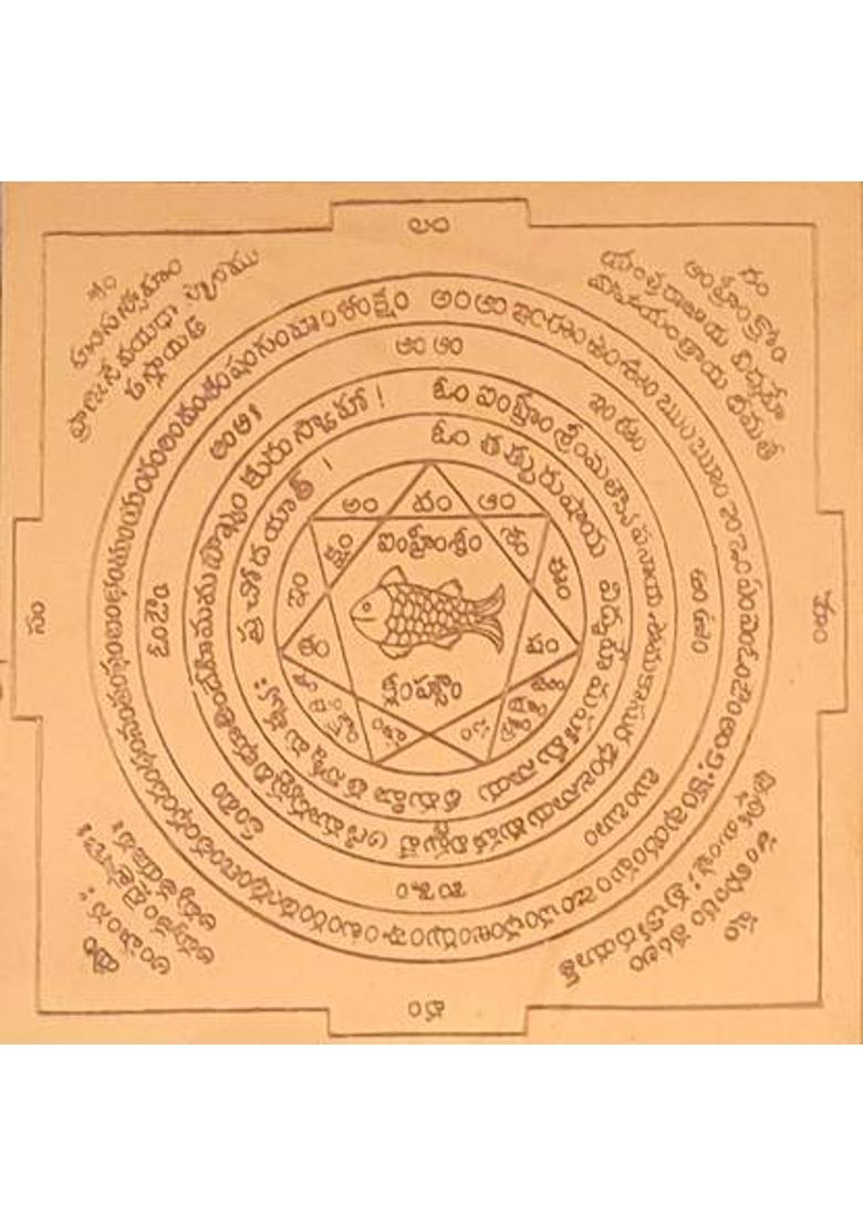 aalayam selveer Maha Matsya Yantra(Vastu Matsya Yantra) | Maha Matsya Yantram Telugu Copper Yantra&nbsp;&nbsp;(Pack of 1) - Indya