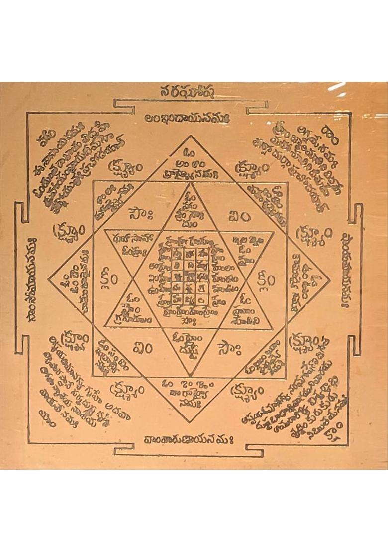 aalayam selveer Naragosha Yantra | Naragosha Yantra For Home Telugu Size 6 Inches Copper Yantra&nbsp;&nbsp;(Pack of 1) - Indya