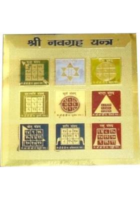 Kesar Zems Golden Plated Nav Grah Yantra Plated Yantra
