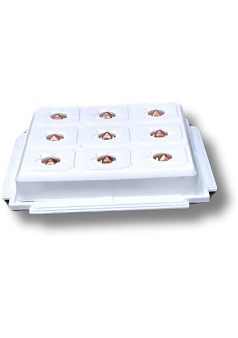 Astro Devam Health 9x9 White Pyramid - A Yantra for Energy Balancing, Healing Plastic Yantra&nbsp;&nbsp;(Pack of 1) - Indya