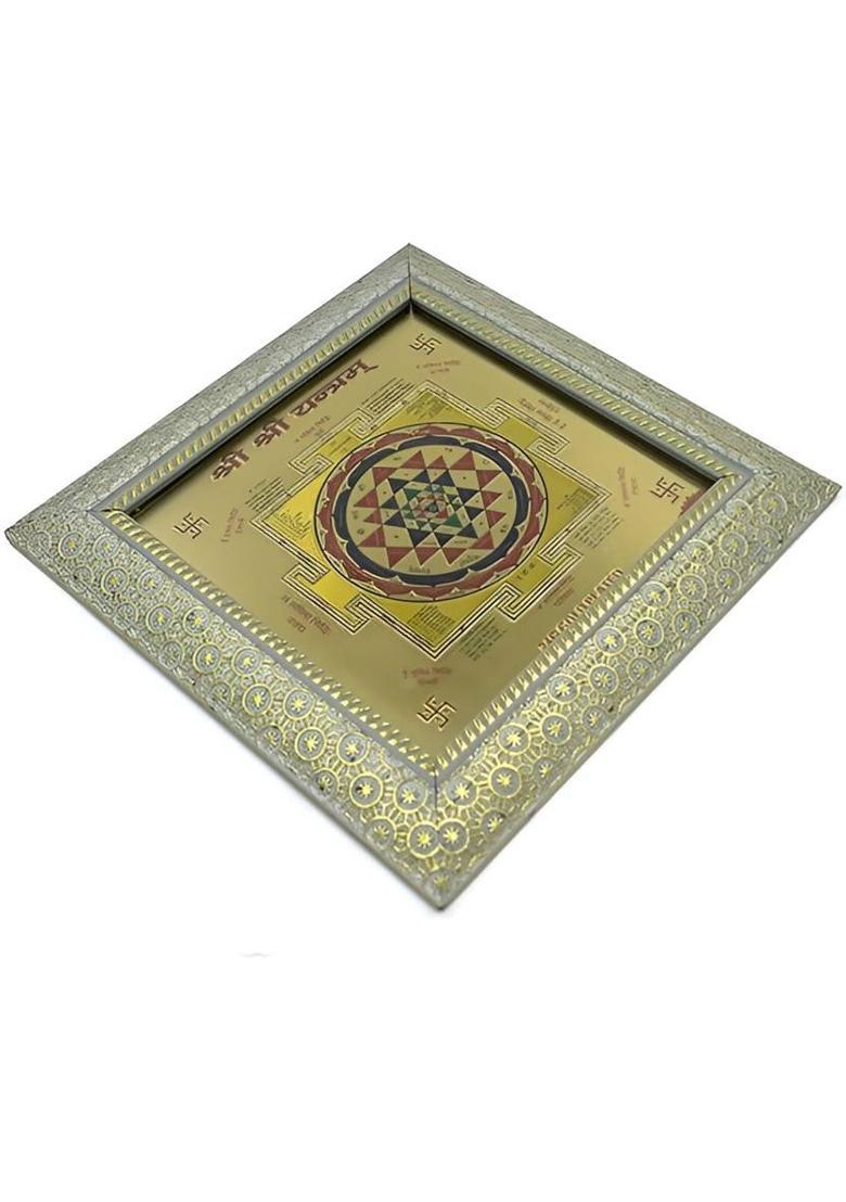 AAMEZING PRODUCTS Shri Yantra 20.5 x 20.5 for Health Wealth and Prosperity Wooden Yantra&nbsp;&nbsp;(Pack of 1) - Indya
