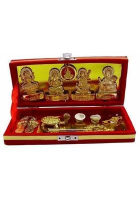 Agrey RELIGIOUS IDOL SHRI DHAN LAKSHMI SHRI KUBER BHANDARI YANTRA KIT BOX Brass Yantra&nbsp;&nbsp;(Pack of 13)