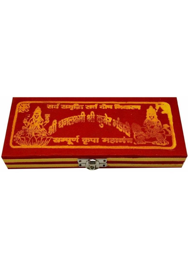 Agrey RELIGIOUS IDOL SHRI DHAN LAKSHMI SHRI KUBER BHANDARI YANTRA KIT BOX Brass Yantra&nbsp;&nbsp;(Pack of 13) - Indya