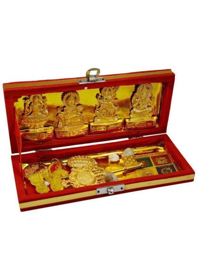 PAYSTORE Shree Dhan Lakshmi Kuber Bhandari Sampoorna Kripa Maha Yantra (13 Items) Copper Yantra&nbsp;&nbsp;(Pack of 1) - Indya