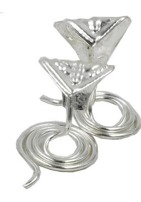 AFH Nag Nagin Joda Snake Pair Silver color for Kal Sarp Dosha Nivarak Decorative Showpiece Plated Yantra&nbsp;&nbsp;(Pack of 2)