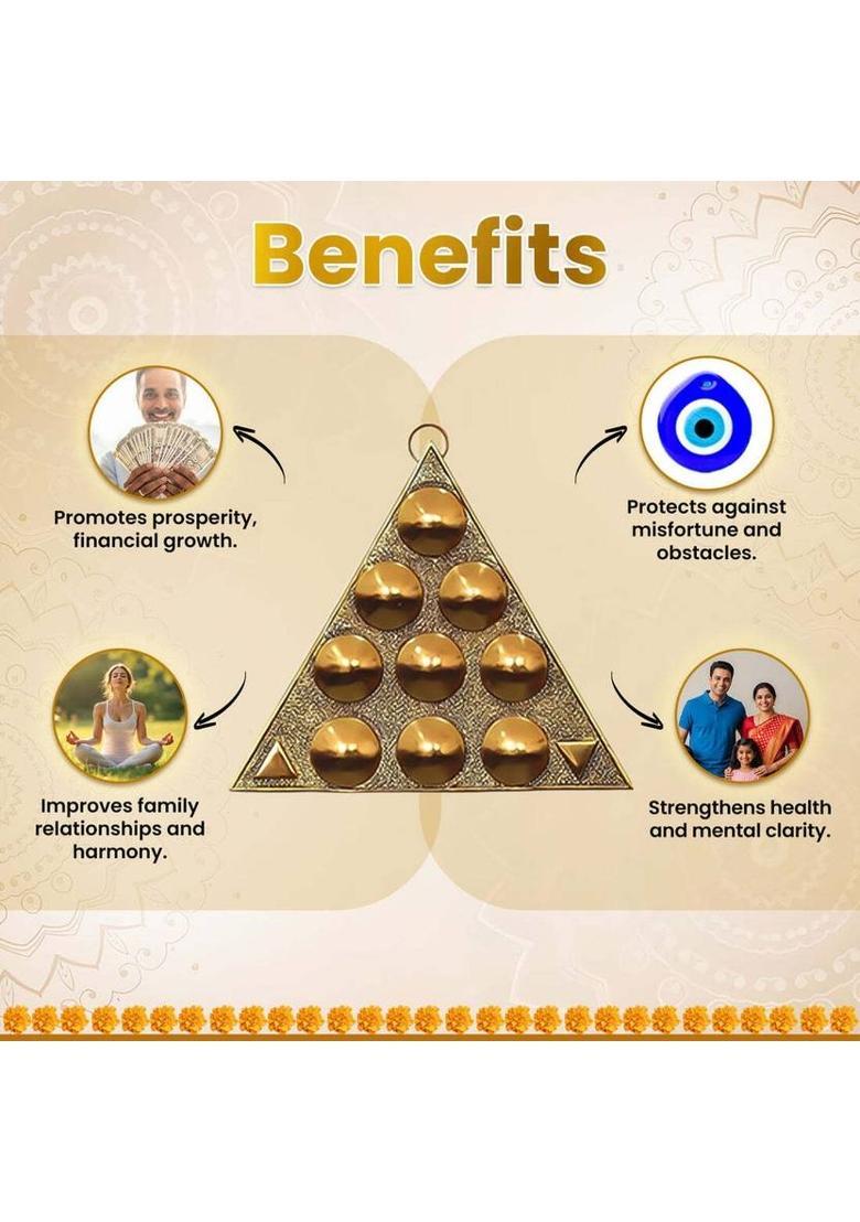 BHAGYA G Vastu Navgrah Yantram Sampoorna Navgraha Triangle Yantra for Vastu Dosh Nivaran Plated Yantra&nbsp;&nbsp;(Pack of 1) - Indya