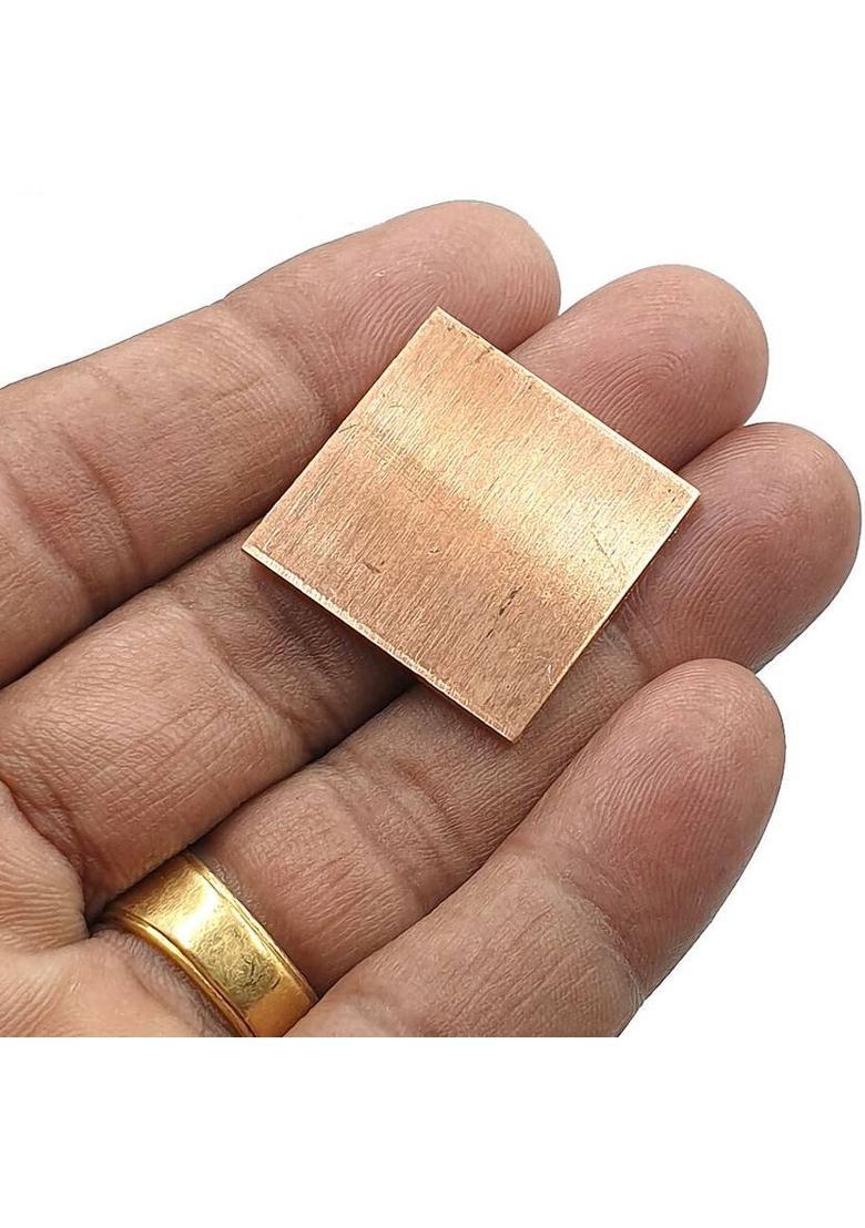 Sahiba Gems Solid Copper Square Piece Copper Ka Tukra Chokor Copper Yantra&nbsp;&nbsp;(Pack of 7) - Indya