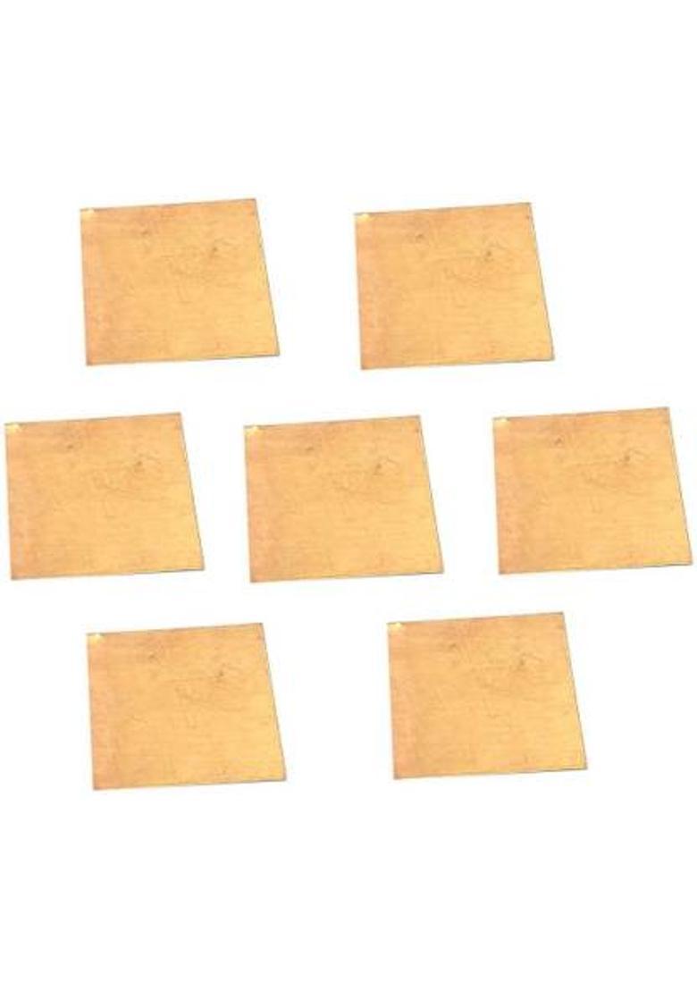 Sahiba Gems Solid Copper Square Piece Copper Ka Tukra Chokor Copper Yantra&nbsp;&nbsp;(Pack of 7) - Indya