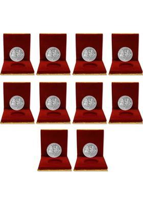 NINE10 German Silver 10 Grams Silver Plated Coin for Diwali Gift Items for Men