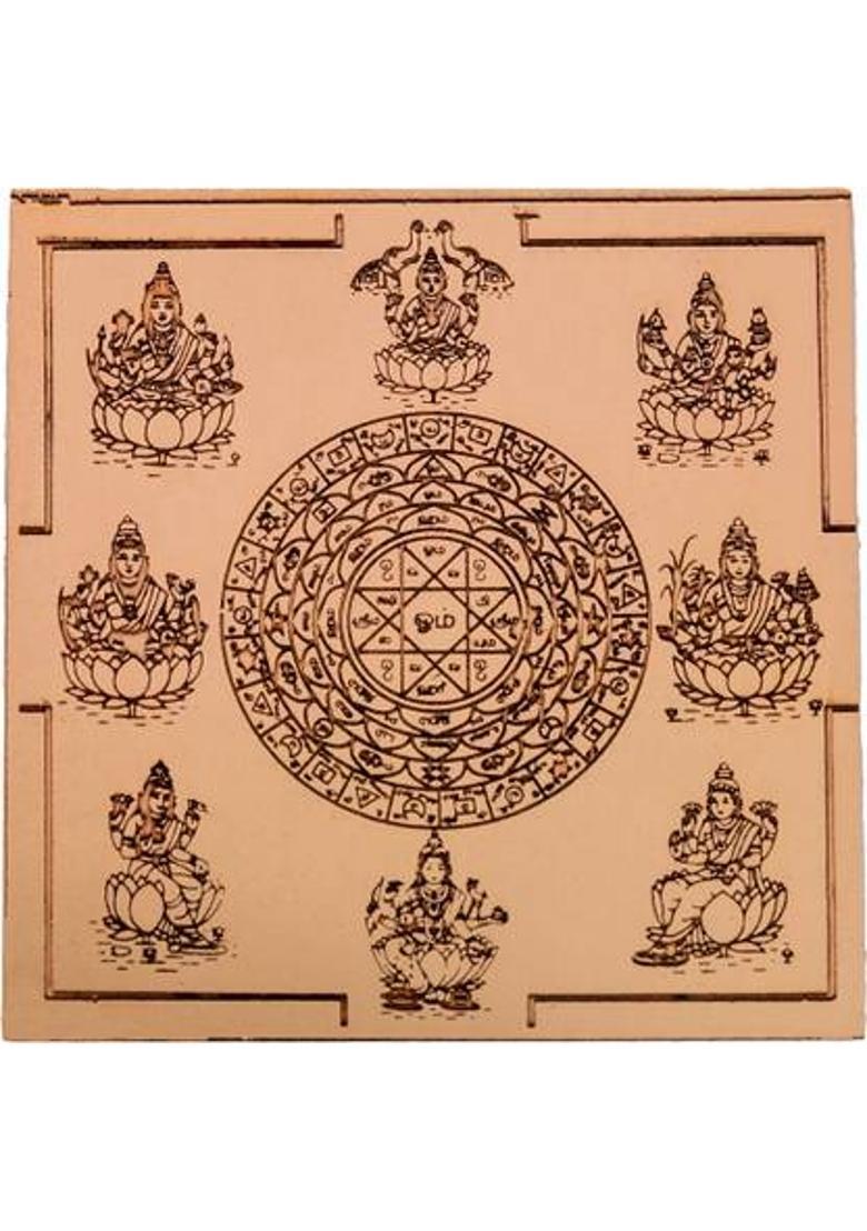 Templeneeds Templeneeds Ashtalakshmi Yantra, Pure Copper Copper Yantra&nbsp;&nbsp;(Pack of 1) - Indya