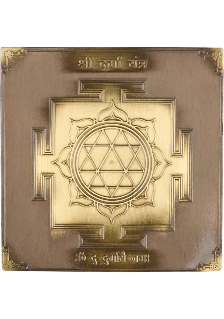 Rudra Centre Durga Brass Yantra&nbsp;&nbsp;(Pack of 1) - Indya