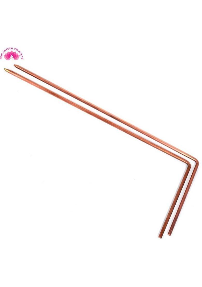 REIKI CRYSTAL PRODUCTS Copper Dowsing L Rods for Water, Ghost, Vastu & Fengshui 32 cm (12.5 inch) Copper Yantra&nbsp;&nbsp;(Pack of 2) - Indya