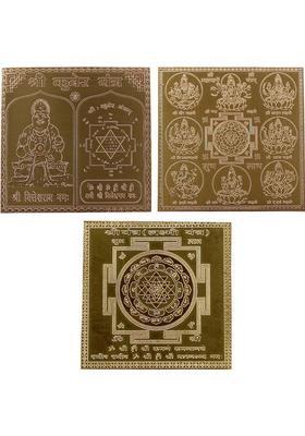 vinayakmoorti Kuber Yantra / Ashta Laxmi Yantra / Shree Yantra (Lakshmi Yantra) Copper Yantra&nbsp;&nbsp;(Pack of 3)