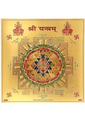 Craft Quest Shree Yantra with 24k Gold Plating Yantra for Business (6 X 6 Inch, Washable) Copper Yantra&nbsp;&nbsp;(Pack of 1)