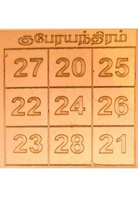 anciently Kuber Card of Abundance For Wallet | Kuber Yantra Numbers Small 2 Inch X 2 Inch Copper Yantra&nbsp;&nbsp;(Pack of 1)