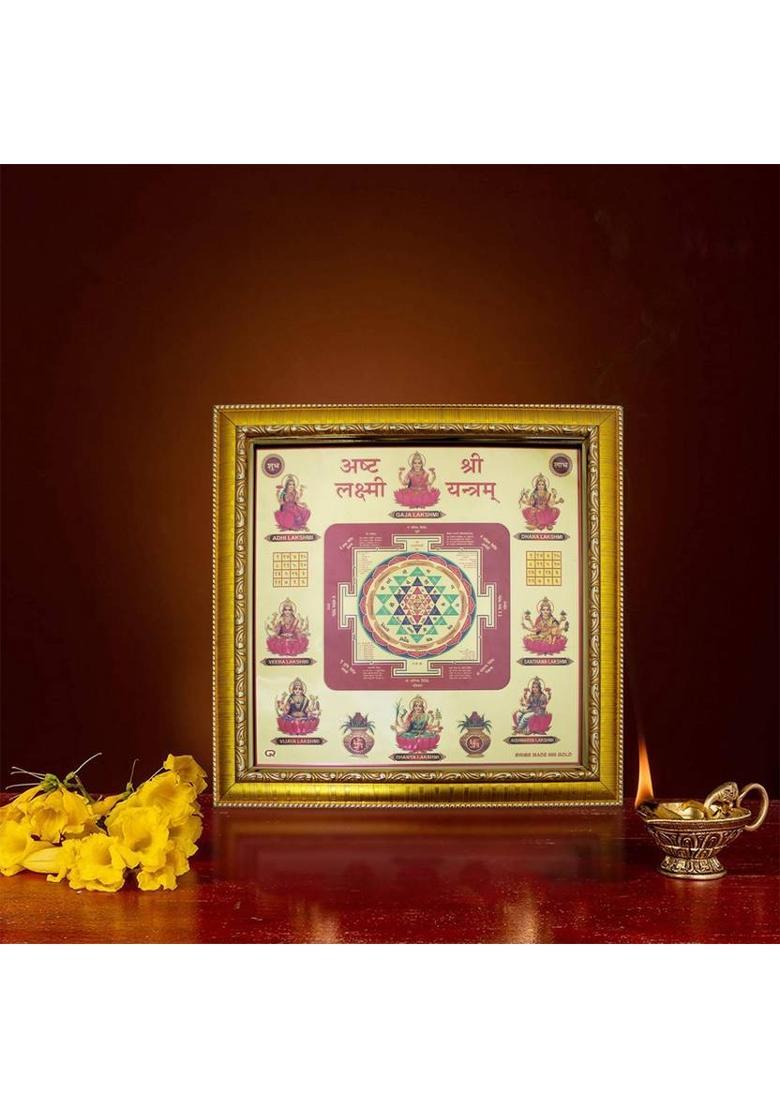 vinayakmoorti SHRI SAMPOORNA ASHTA LAKSHMI YANTRA BRASS (WITH WOODEN HANGING FRAME) Brass Yantra&nbsp;&nbsp;(Pack of 1) - Indya