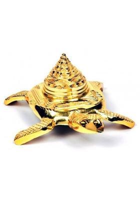MKINDIACRAFT Brass Meru Shree Yantra with Tortoise for Good Luck, Success and Prosperity / 4.5cm / Spiritual Puja Items Brass Yantra&nbsp;&nbsp;(Pack of 1)