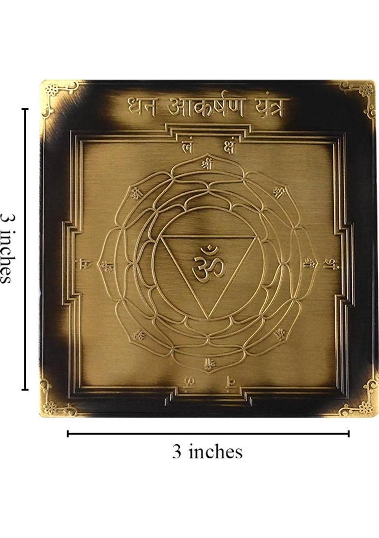 Rudra Centre Dhan Akarshan Brass Yantra&nbsp;&nbsp;(Pack of 1) - Indya