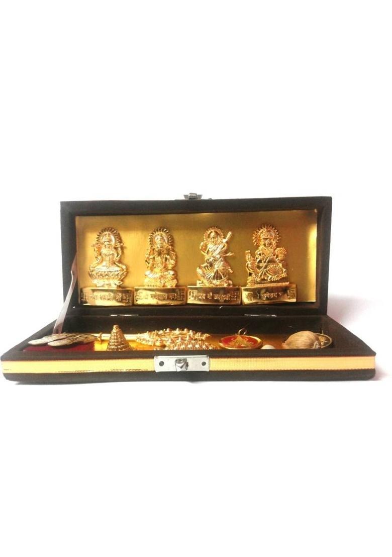 Divine Kraft Shri Dhanlaxmi Shri Kuber Bhandari Brass Yantra&nbsp;&nbsp;(Pack of 1) - Indya